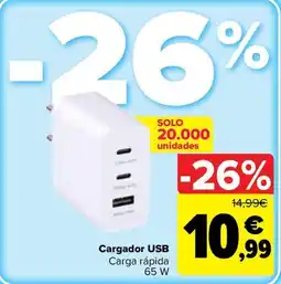 Carrefour Cargador USB oferta