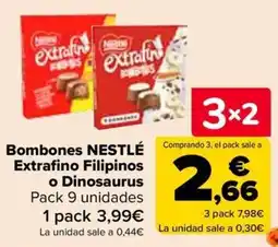 Carrefour Bombones NESTLÉ Extrafino Filipinos o Dinosaurus oferta