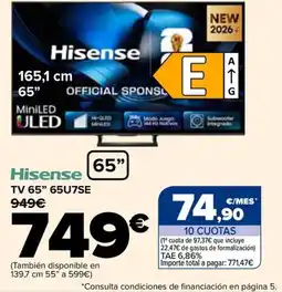 Carrefour Hisense TV 65" 65U7SE oferta