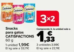 Carrefour Catisfactions snacks para gatos oferta