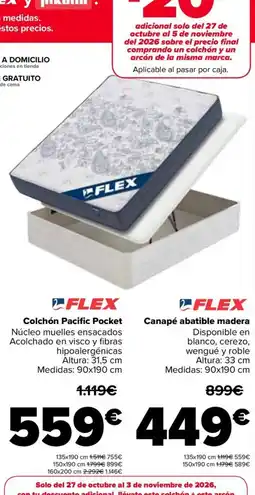 Carrefour Flex colchón pacific pocket oferta