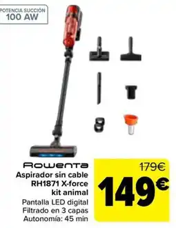 Carrefour Rowenta Aspirador sin cable RH1871 X-force kit animal oferta