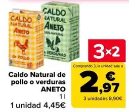 Carrefour Aneto caldo natural de pollo o verduras oferta