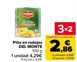 Carrefour Del Monte Piña en rodajas oferta
