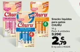 Carrefour Churu - snacks liquidos para gatos oferta