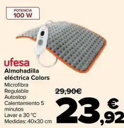 Carrefour Ufesa - almohadilla electrica colors oferta