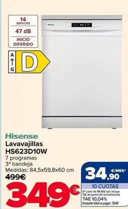 Carrefour Hisense - lavavajillas hs623d10w oferta