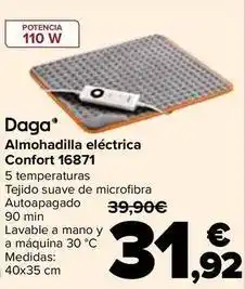 Carrefour Daga - almohadilla electrica confort 16871 oferta