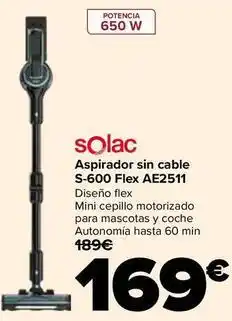 Carrefour Solac - aspirador sin cable s-600 flex ae2511 oferta