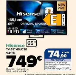 Carrefour Hisense - tv 65 65u7se oferta