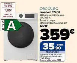 Carrefour Cecotec - lavadora 12450 oferta