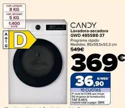 Carrefour Candy - lavadora-secadora gwd 485sb8-37 oferta