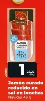 Dia Navidul - jamon curado reducido en sal en lonchas oferta