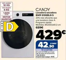 Carrefour Candy - lavadora-secadora bwr 6106bl8-s oferta