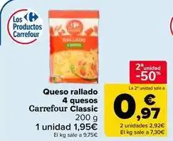 Carrefour Express Carrefour - queso rallado 4 quesos classic oferta
