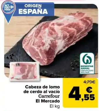 Carrefour El Mercado cabeza de lomo de cerdo al vacío