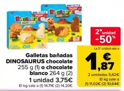 Carrefour Market Galletas bañadas DINOSAURUS chocolate oferta