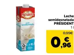 Carrefour Market President leche semidesnatada oferta
