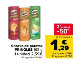 Carrefour Market Pringles snacks de patatas oferta