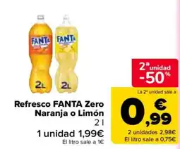 Carrefour Market Fanta Zero Naranja o Limón oferta