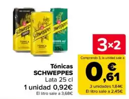 Carrefour Market Schweppes Tónicas oferta