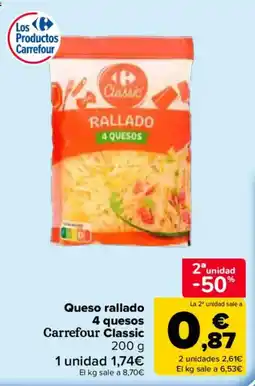 Carrefour Market Carrefour Classic queso rallado 4 quesos oferta