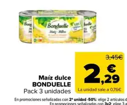 Carrefour Market Bonduelle maíz dulce oferta