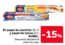 Carrefour Market Albal papel de aluminio y papel de horno oferta