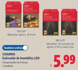 Lidl Livarno guirnalda de bombillas led oferta