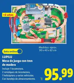 Lidl Lupilu mesa de juego con tren de madera oferta
