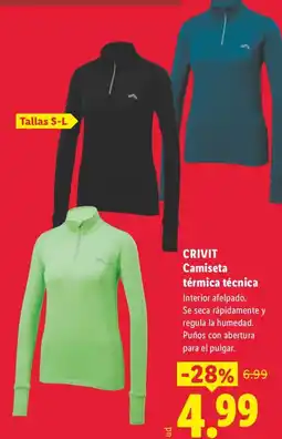 Lidl Crivit camiseta térmica técnica oferta