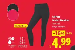 Lidl Crivit mallas técnicas oferta