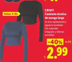 Lidl Crivit camiseta técnica de manga larga oferta