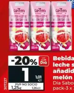 Dia Dia saborfera - bebida de fruta y leche sin azúcar añadido de melón y sandía oferta