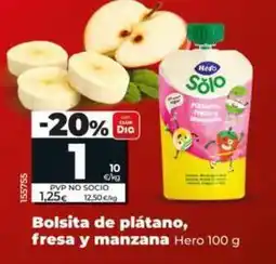 Dia Hero - bolsita de platano fresa y manzana oferta