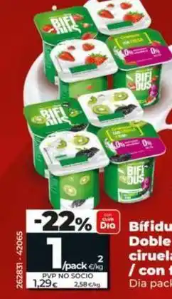 Dia Dia - bifidus doble 0% con ciruela y kiwi/con fresa oferta