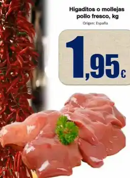 Super Alcoop Origen - higaditos o mollejas pollo fresco oferta