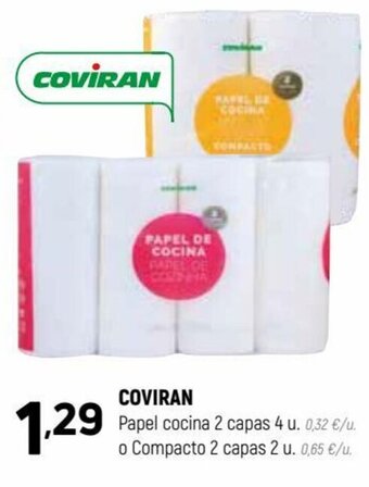 Coviran Coviran Papel cocina 2 capas 4 u oferta