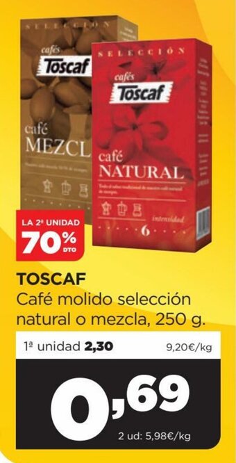 Alimerka Toscaf Café Molido Selección Natural o Mezcla, 250 g. oferta