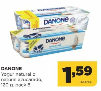 Alimerka Danone Yogur Natural o Natural Azucarado, 120 g. Pack 8 oferta