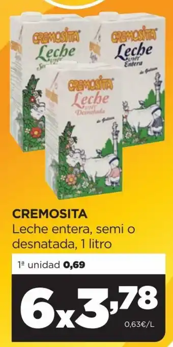Alimerka Cremosita Leche Entera, Semi o Desnatada, 1 Litro 6x oferta
