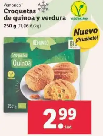 Lidl Vemondo Croquetas de quinoa y verdura 250g oferta