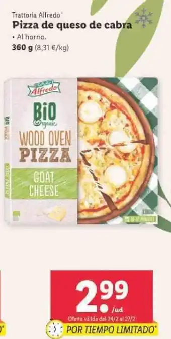 Lidl Trattoria Alfredo Pizza de queso de cabra 360g oferta