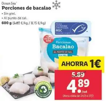 Lidl Porciones de Bacalao 600 g oferta