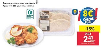 Lidl Escalope de vacuno marinado Aprox. 400-500g oferta