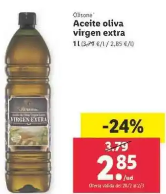 Lidl Olisone Aceite oliva virgen extra 1L oferta