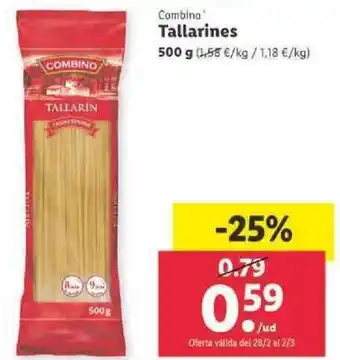 Lidl Combino Tallarines 500g oferta