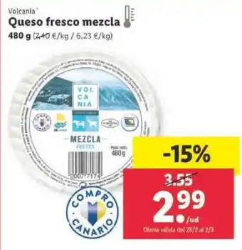 Lidl Volcania Queso fresco mezcla 480g oferta