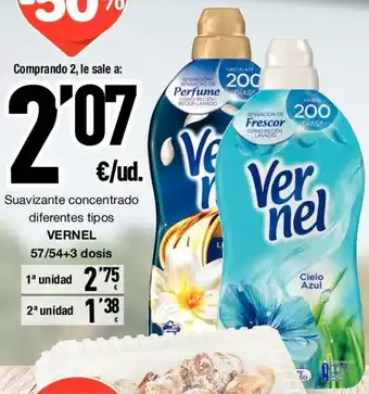 SPAR Vernel Suavizante concentrado diferentes tipos 57/54 + 3 dosis oferta