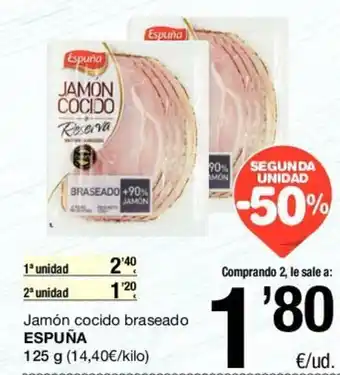 SPAR Espuna Jamón cocido braseado 125g oferta